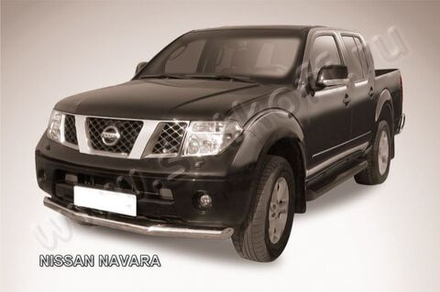 Защита переднего бампера (нержавейка) Nissan Navara (2004-2015) d76