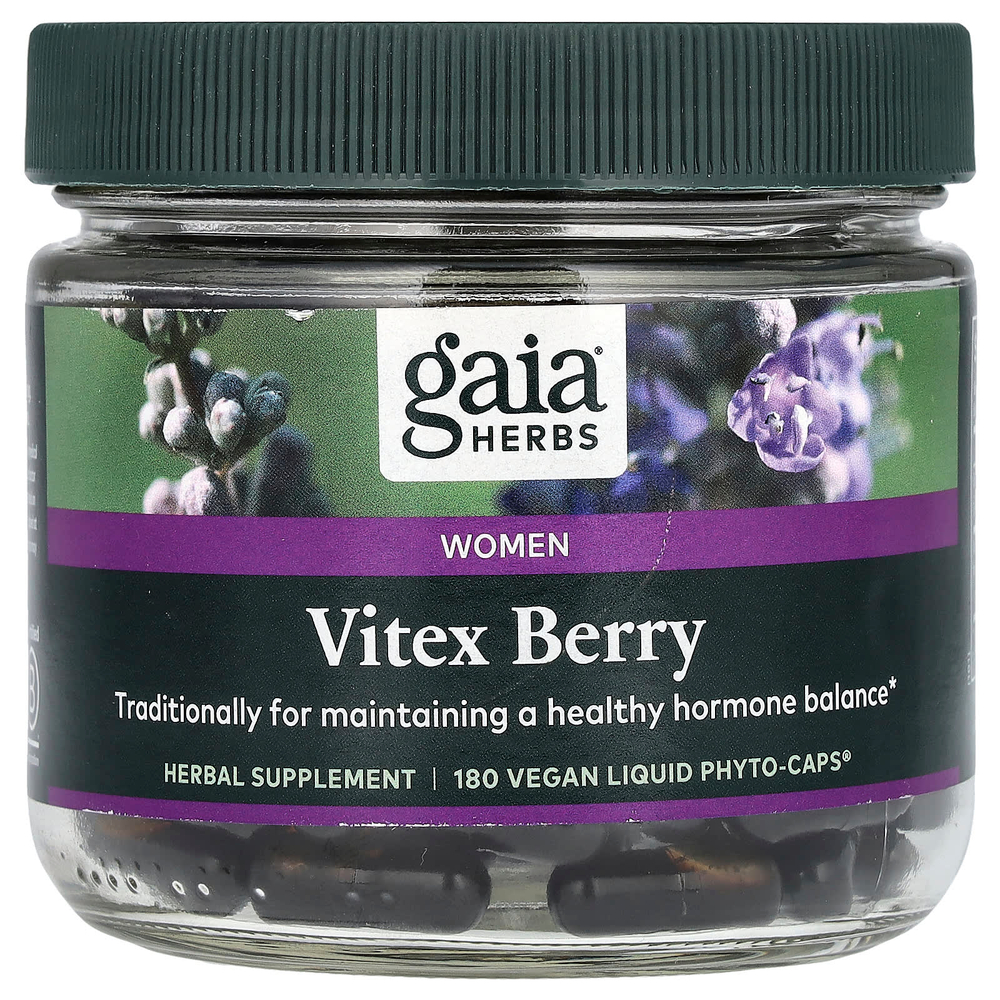 Gaia Herbs, Vitex Berry для женщин, 180 веганских жидких фитокапсул