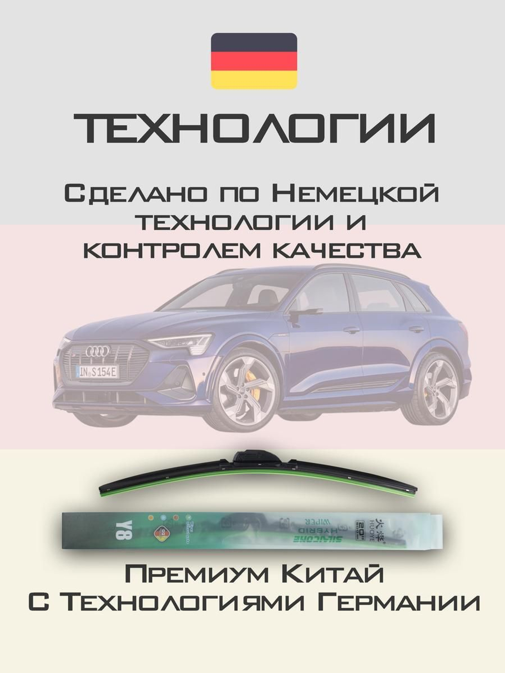 Щетки стеклоочистителя HUOYE Y8 650/500 мм на Audi etronS | Push button