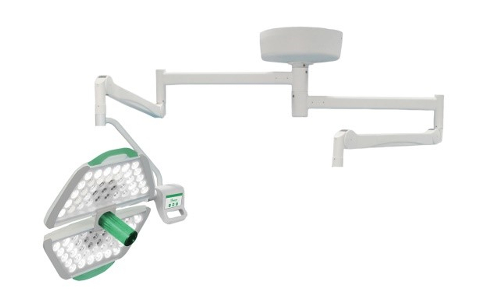 Потолочный одноблочный светодиодный операционный светильник Паналед-140 с видеокамерой HD и рычагом с кронштейном для монитора