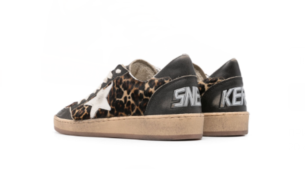 Golden Goose кеды Ballstar с леопардовым принтом
