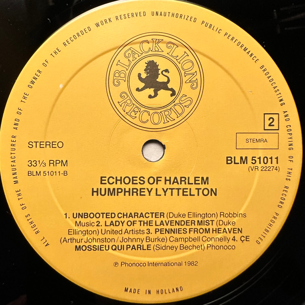 Humphrey Lyttelton - Echoes Of Harlem (Голландия 1982г.)