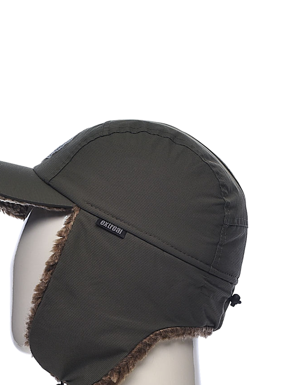 Кепка Extreal Сити Мех барашек Коричневый Мембрана Breathable XL Тёмно-Серая