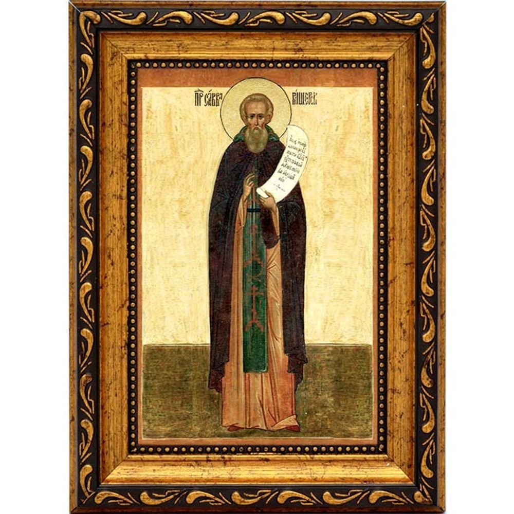 Савва Вишерский, Новгородский Преподобный. Икона на холсте.