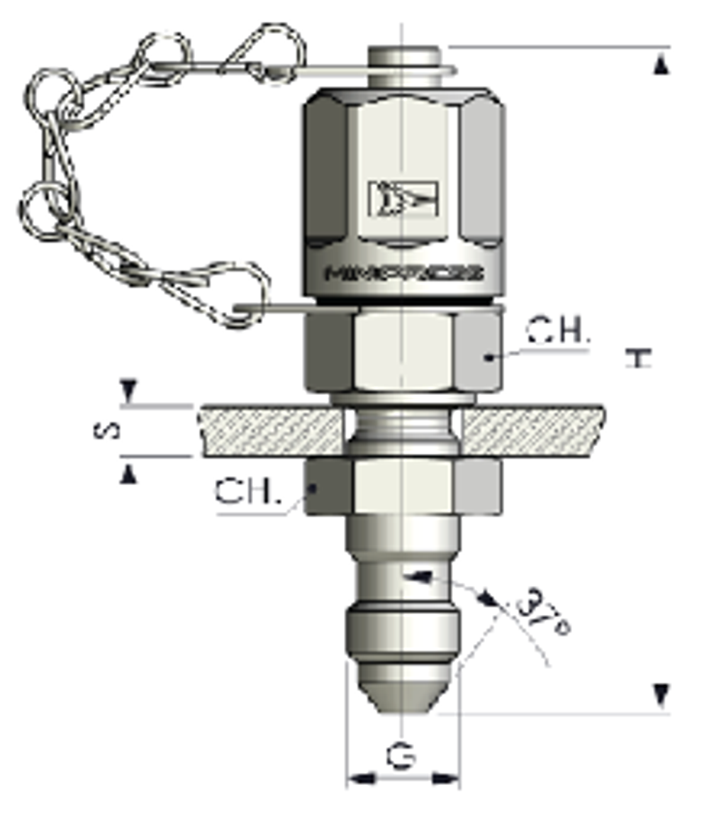 КТ 16x2 - JIC (Ш) 7/16-20 (переборочная, металл.)