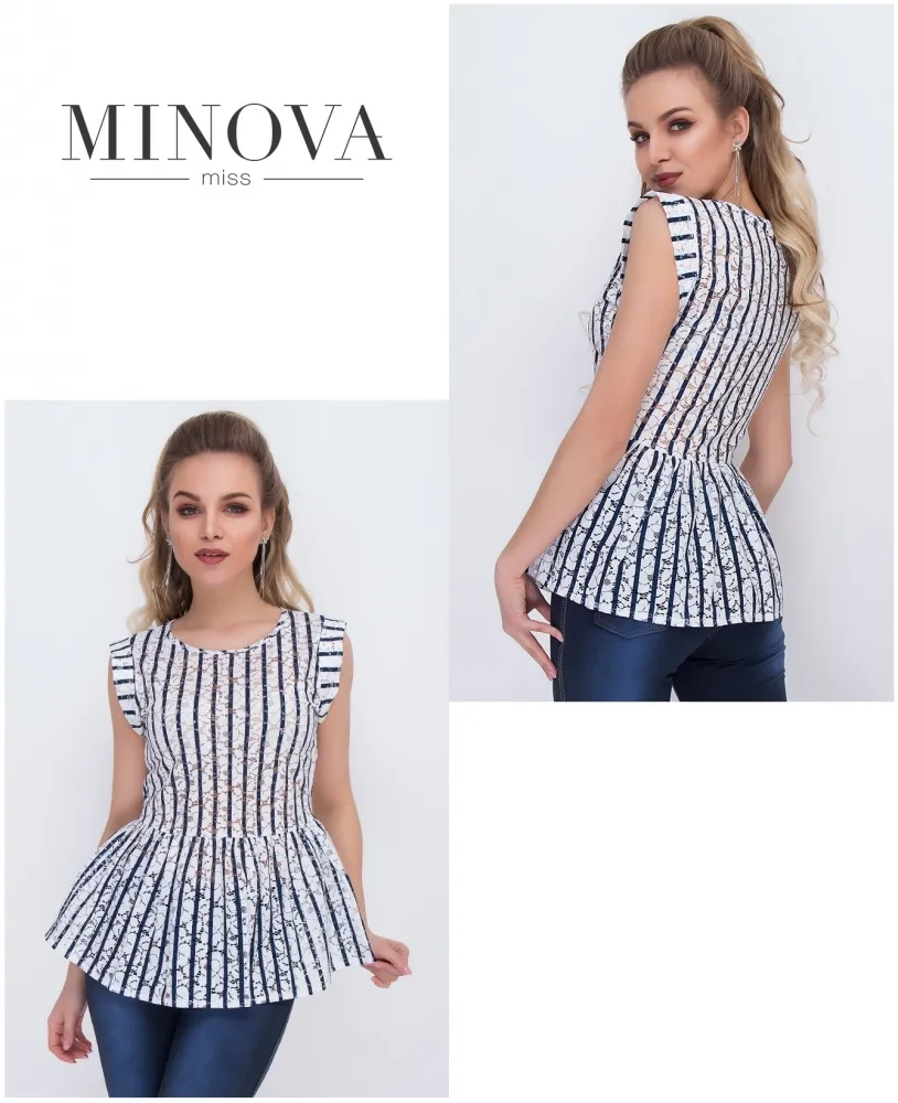 Блуза 1044-синий Minova