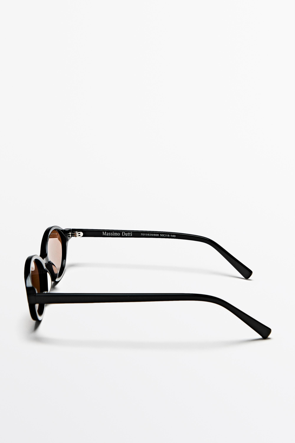 Massimo Dutti Овальные солнцезащитные очки, черный