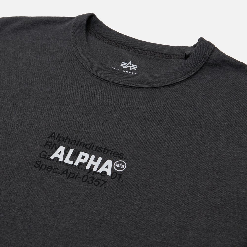 Футболка Alpha Industries Alpha Code Graphic Tee Dark Charcoal
