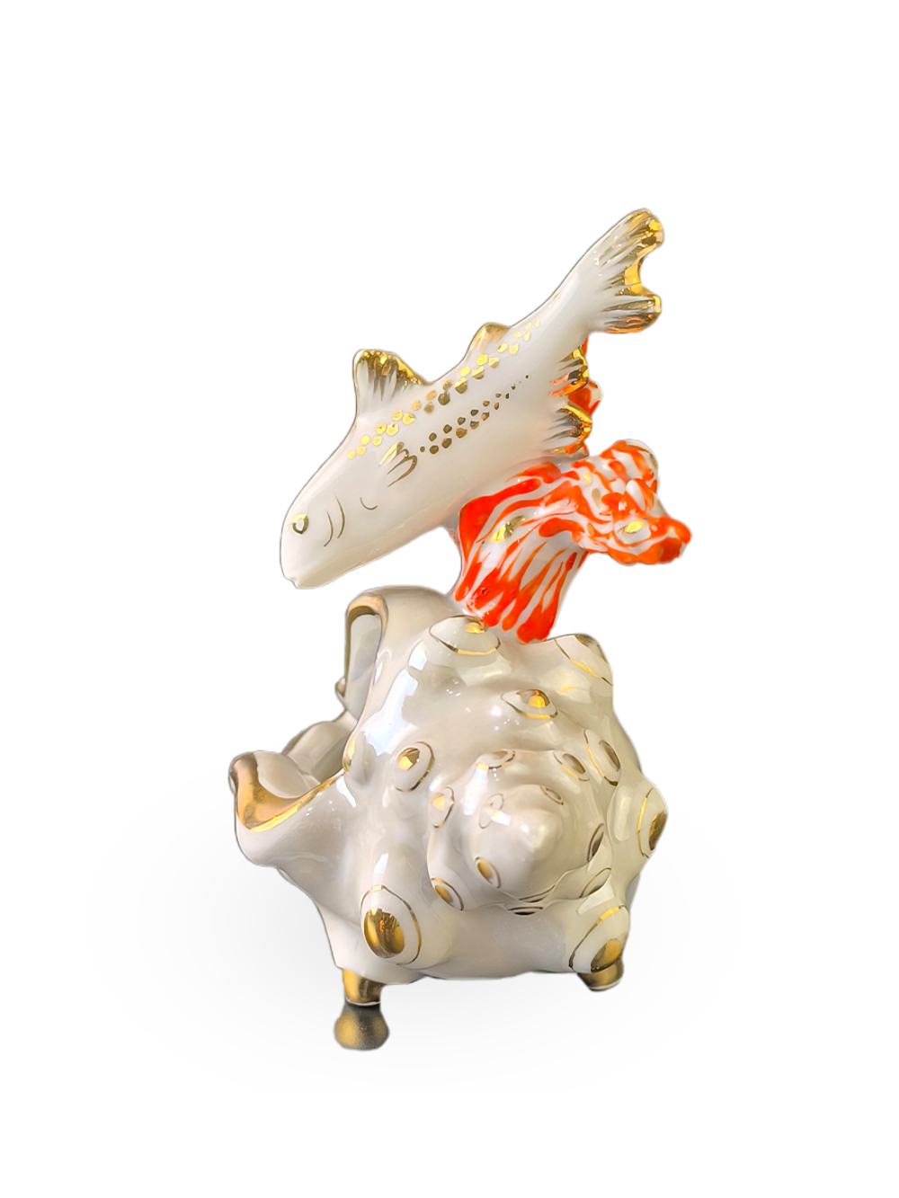 Фарфоровая статуэтка "Рыбка и ракушка" Дулево