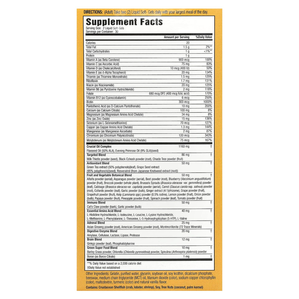 Nature's Secret, Soft-Gel Multi ™ для женщин, 73 питательных вещества, с омега-3 жирами, 60 мягких таблеток