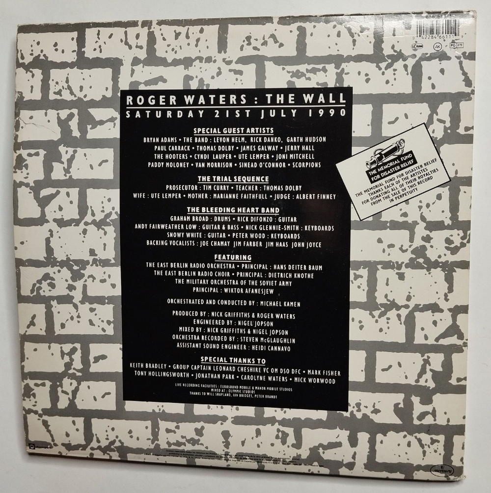 Винтажная виниловая пластинка LP Roger Waters The Wall (Live In Berlin) 2LP (Spain 1990)