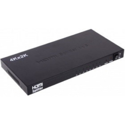 Разветвители и преобразователи видеосигнала ORIENT HDMI 4K Splitter HSP0108H, 1-&gt;8, HDMI 1.4 / 3D, UHDTV 4K(3840x2160) / HDTV1080p / 1080i / 720p, HDCP1.2, внешний БП 5В / 3A, метал.корпус (29987)