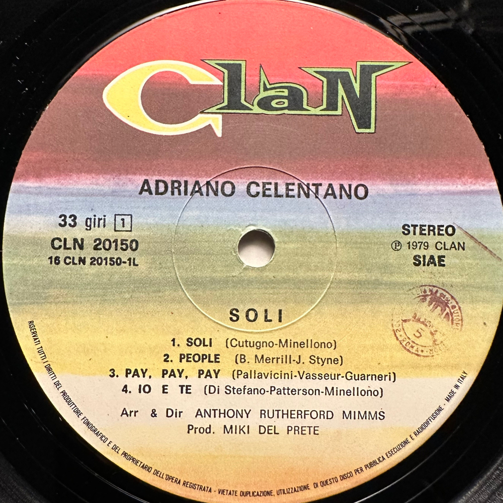 Adriano Celentano - Soli (Италия 1979г.)