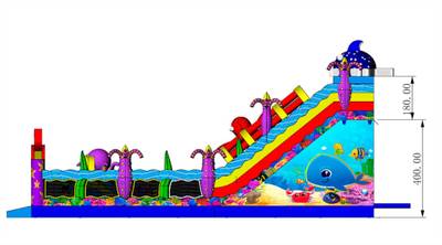 Коммерческий надувной батут «Мега риф», 14*7*8 м