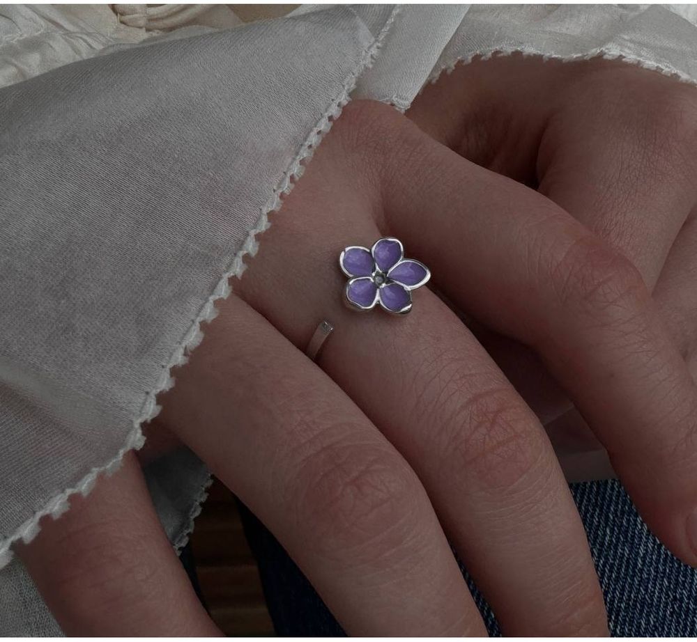 Кольцо Lilac 5, сиреневая эмаль, разъемное