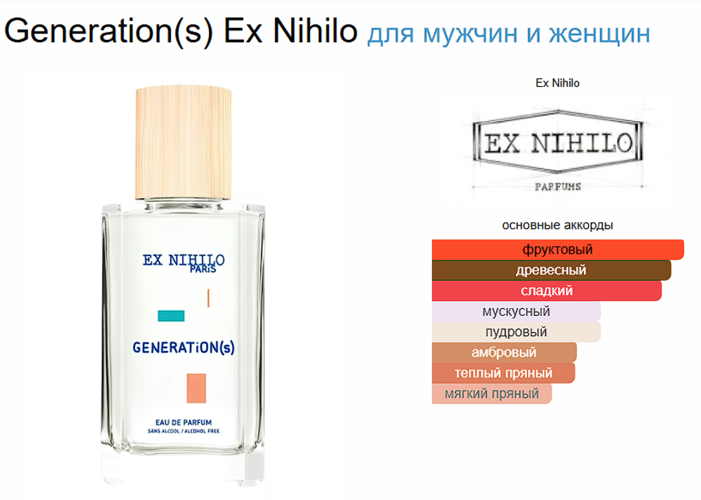 Generation(s) EX Nihilo 100ml (duty free парфюмерия)