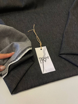 Костюмно-плательный хлопковый однотонный джинс (ACNE STUDIOS, 100%хлопок, Антрацитовый бархат, 150, 260 гр/м2)