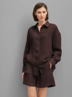 Костюм - пижама с шортами из муслина домашний оверсайз