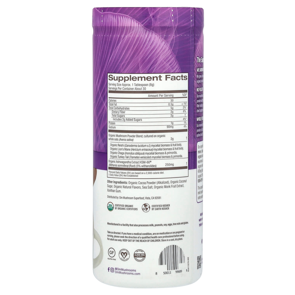 Om Mushrooms, Смесь грибов Superfood, горячий шоколад, 240 г (8,47 унции)