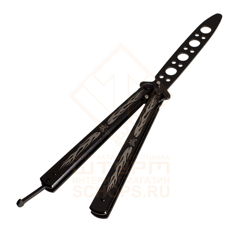 Нож бабочка Benchmade тренировочный Flame, Black