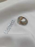 Кольцо биколорное с золотистой булавкой