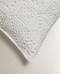 Zara Home наволочка декоративная из хлопка, белый