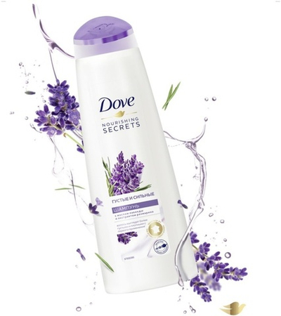DOVE шамп, Густые и сильные Лаванда и розмарин (380мл)
