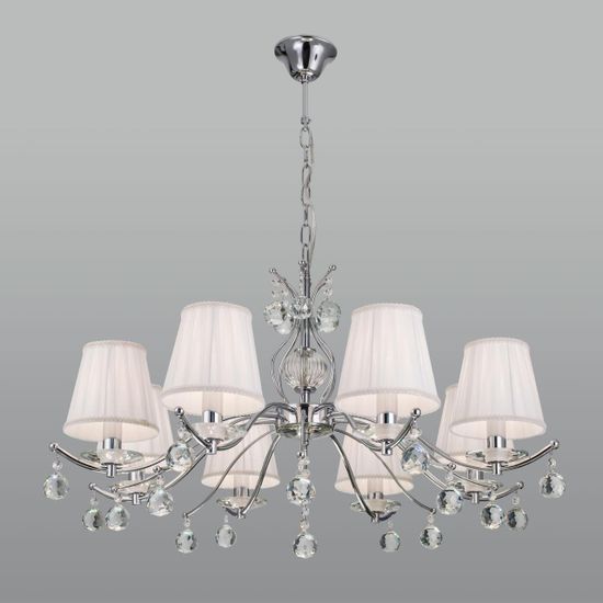 CL438181 Шелли Хром+Белый Св-к Люстра