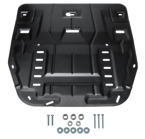 Защита картера и КПП Rival для Kia Carnival IV (V - 2.2D) 2021-н.в., сталь 1.5 мм, с крепежом, штампованная, 111.2859.1