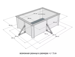 Морозоустойчивый сборный бассейн 3,7 х 2,5 м "Кая" прямоугольный