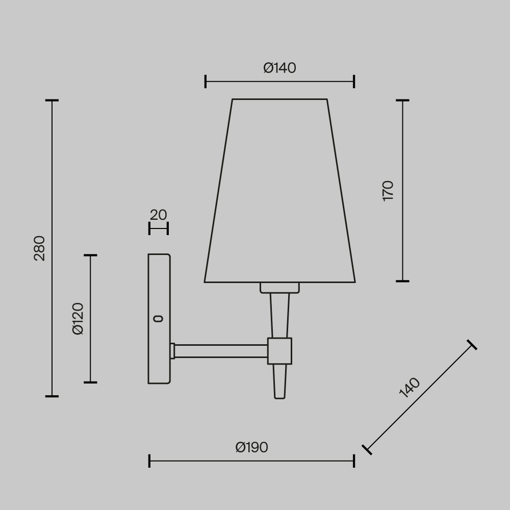 Настенный светильник Maytoni Zaragoza H001WL-01BS