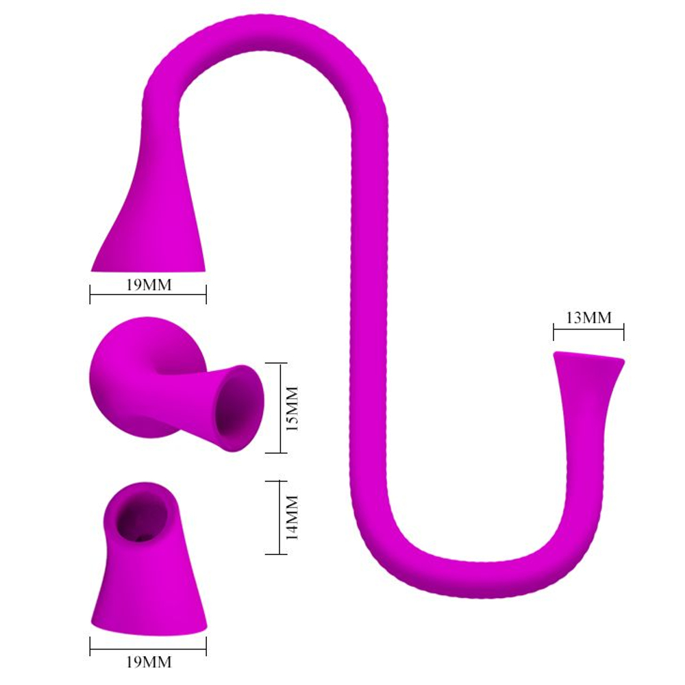 Двусторонний стимулятор Romance 3-in-1 - с вибрацией и функцией всасывания (Цвет: лиловый)