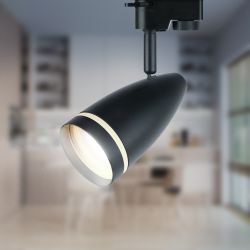 Трековый светильник однофазный ЭРА Taper TR49-GU10 BK под лампу GU10 матовый черный | Однофазные светильники под лампу