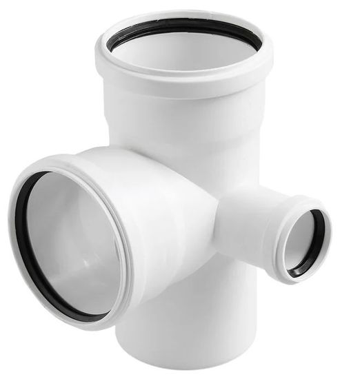 Крестовина двухплоскостная Sinikon Comfort 110x110x50 мм 87° правая канализационная (арт. 512035.K)