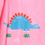 Дождевик-плащ детский «Рокки-Динозаврик» с капюшоном, рукава на резинке, цвет розовый, размер L(68*50см) ДоброСад