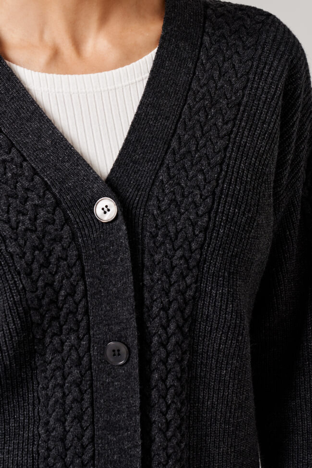 1908 Кардиган женский (темно-серый меланж)