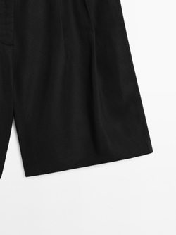 Massimo Dutti Плиссированные шорты, черный
