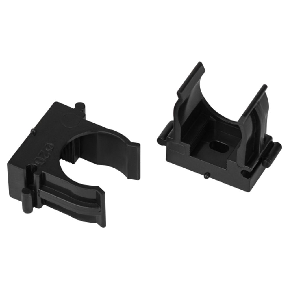 Крепеж-клипса ЭРА CLIP-20-B-MP для трубы прямой монтаж черная d20мм 100шт