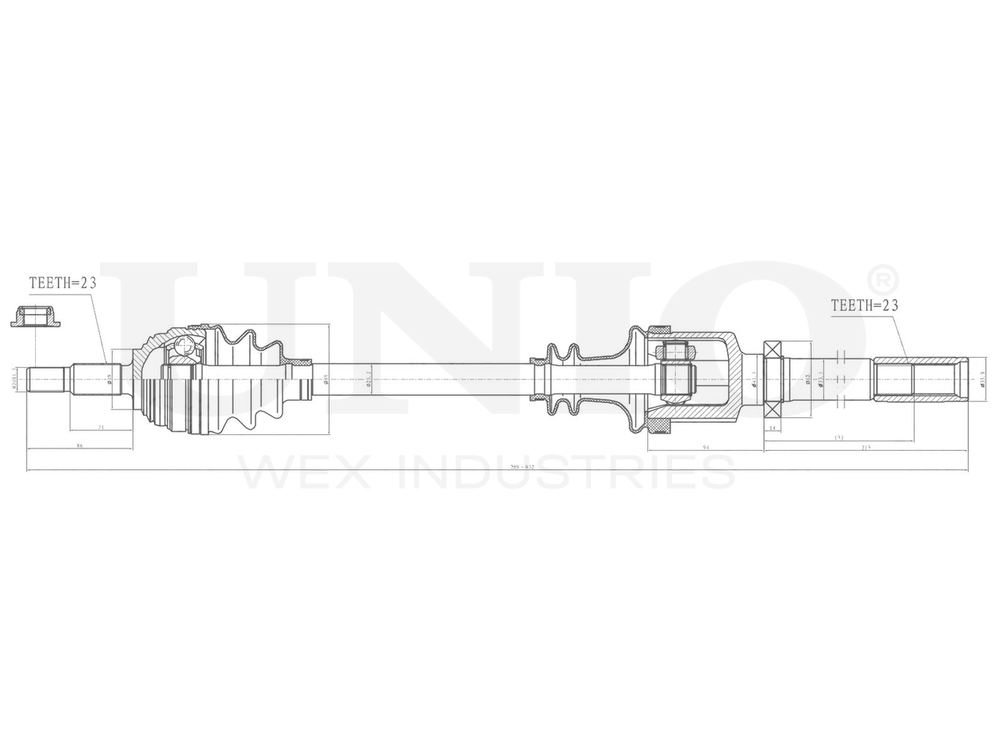 Привод в сборе передний правый UNIO CVJ-10131