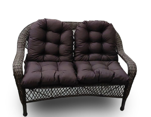 Двухместный диван из искусственного ротанга МЭДИСОН НЬЮ  с подушками на сидение и на спинку