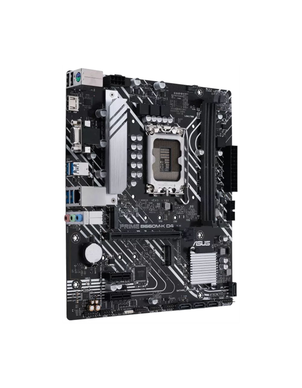 ASUS PRIME B660M-K D4, LGA1700, B660, 2*DDR4, 4*SATA, 2*M.2, 4*USB 3.2, 2*USB 2.0, 1*PCIx16, 2*PCIx1, D-Sub+HDMI, mATX; 90MB1950-M0EAY0