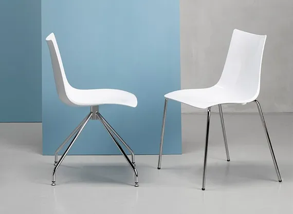 Стул Zebra Antishock 4 Legs белый, ножки хром