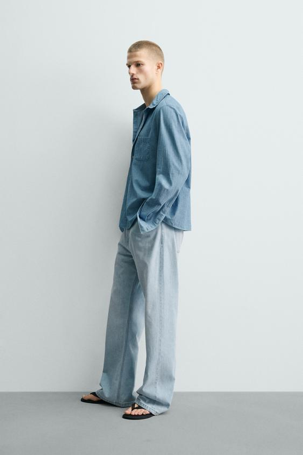 ZARA ДЖИНСЫ FLARED FIT, ГОЛУБОЙ
