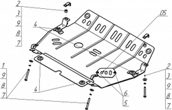 Защита картера Двигателя, КПП. 2 мм, Сталь. для Lexus RX 350 2003-2009, Lexus RX 330 2003-2009, Lexus RX 400h 2003-2009, Lexus RX 300 2003-2009 MOTODOR.05005