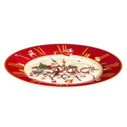 ТАРЕЛКА ОБЕДЕННАЯ LEFARD "ЧАСЫ" 20,5 СМ КРАСНАЯ (КОР=18ШТ.)