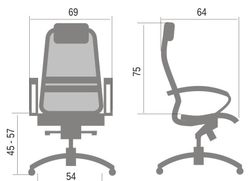 Эргономичное офисное кресло "SAMURAI S1" (синяя сетка), Метта, г.Уфа