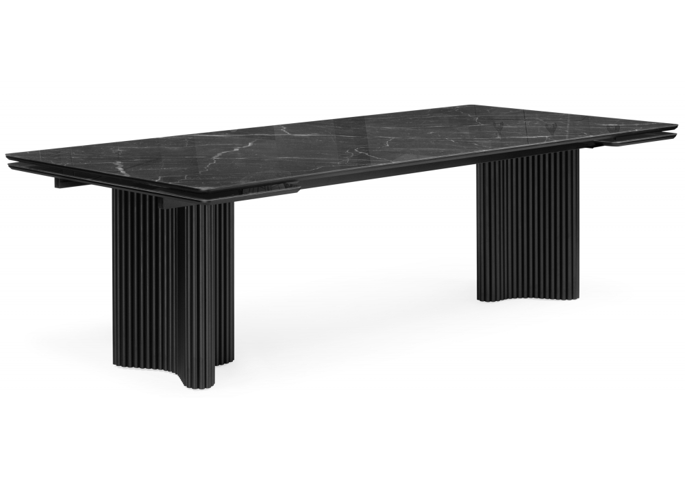 Стол стеклянный Woodville Мален 240x110 дарк, черный