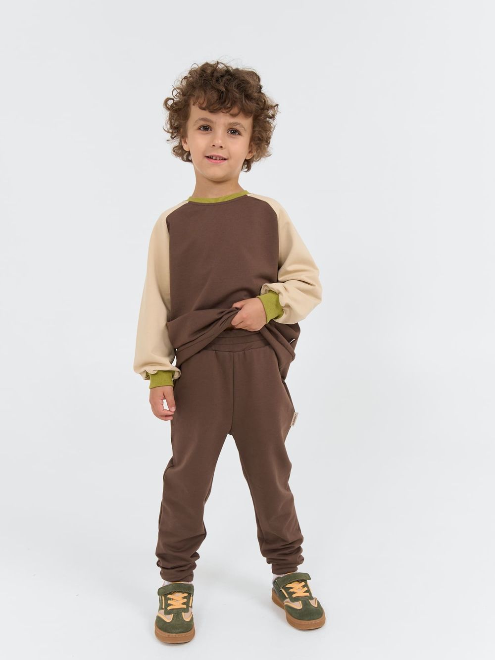 Джоггеры облегченные "Шоколад" с карманами