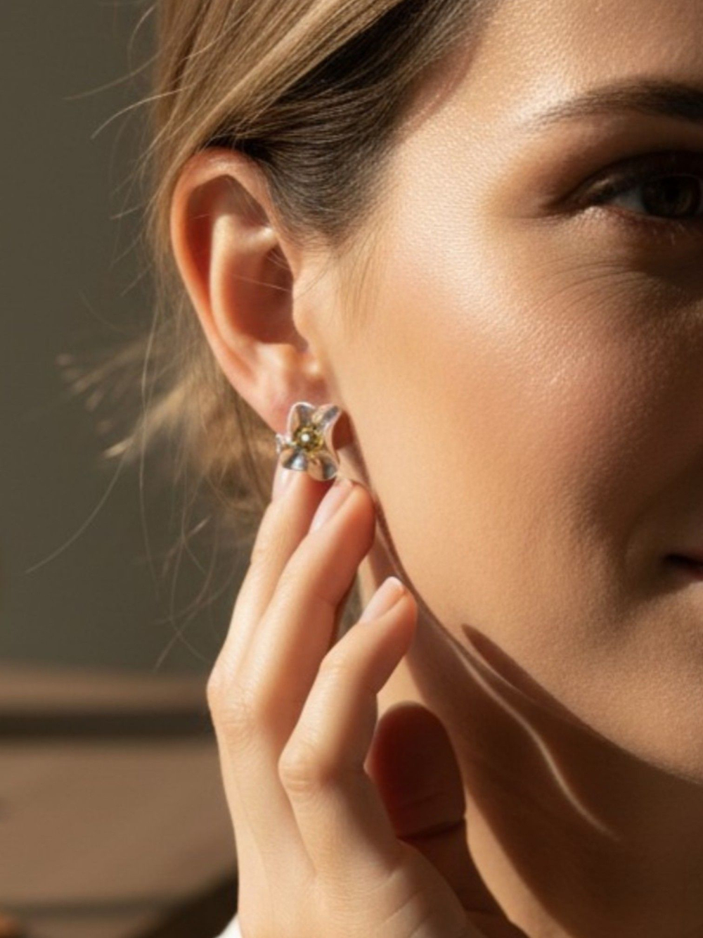 Серьги -гвоздики Цветочная симфония