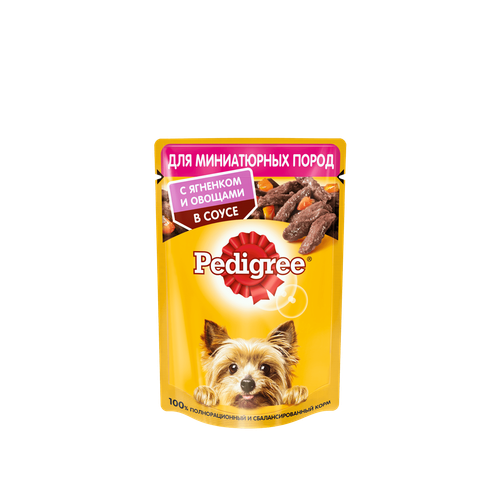 Влажный корм Pedigree для собак миниатюрных пород, с ягненком и овощами в соусе, 85 г
